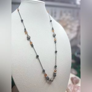 Vintage Black Beaded Chain